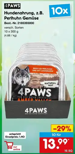 Netto Marken-Discount 4paws perlhuhn gemüse Angebot