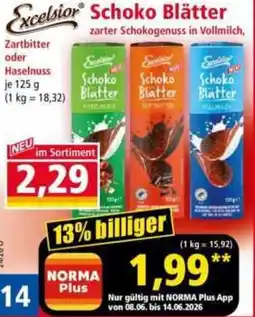 Norma Excelsior Schoko Blätter Angebot