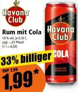 Norma Havana Club Rum mit Cola Angebot