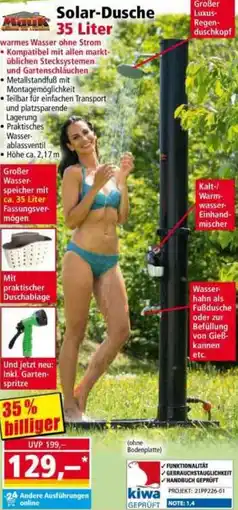 Norma Mauk Solar-Dusche 35 Liter Angebot
