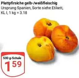 Globus Plattpfirsiche gelb-/weißfleischig Angebot