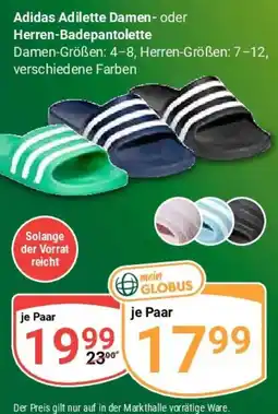 Globus Adidas Adilette Damen oder Herren-Badepantolette Angebot