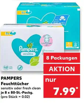 Kaufland Pampers Feuchttücher je 8 x 80-St.-Packg. Angebot