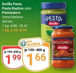 Globus Barilla Pesto, Pesto Rustico oder Pastasauce Angebot