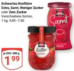 Globus Schwartau Konfitüre Extra, Samt, Weniger Zucker oder Zero Zucker Angebot