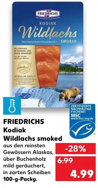 Kaufland Friedrichs Kodiak Wildlachs smoked  100g Angebot