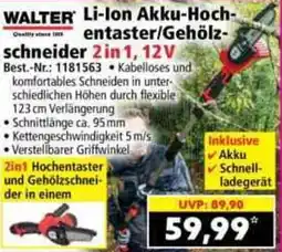 Norma WALTER Li-Ion Akku-Hochentaster/Gehölzschneider 2 in 1, 12V Angebot