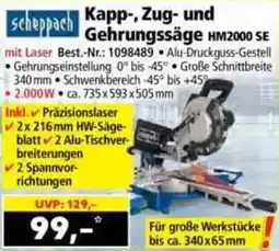 Norma Scheppach Kapp-, Zug- und Gehrungssäge HM2000 SE Angebot