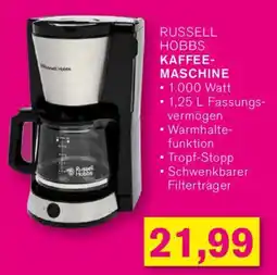 KODi RUSSELL HOBBS KAFFEE- MASCHINE Angebot