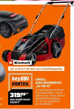 OBI Einhell AKKU-RASENMÄHER ,,GE-CM 43" Angebot
