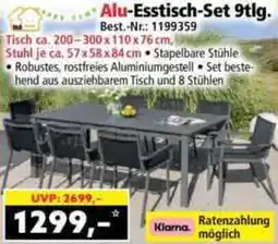 Norma Alu-Esstisch-Set 9tlg. Angebot