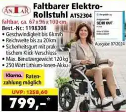 Norma ANTAR Faltbarer Elektro Rollstuhl AT52304 Angebot