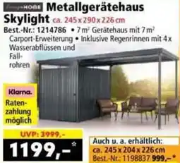 Norma Metallgerätehaus Skylight Angebot
