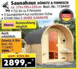 Norma Saunahaus DOMITZ A FINNISCH Angebot