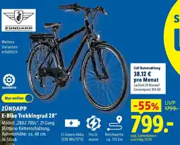Lidl ZÜNDAPP E-Bike Trekkingrad 28" Angebot