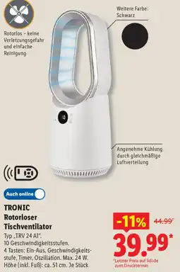 Lidl TRONIC Rotorloser Tischventilator Angebot