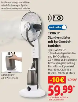 Lidl TRONIC Standventilator mit Sprühnebelfunktion Angebot