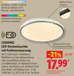 Lidl LIVARNO LED-Deckenleuchte mit Farbtonsteuerung Angebot
