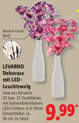 Lidl LIVARNO Dekovase mit LED-Leuchtzweig Angebot