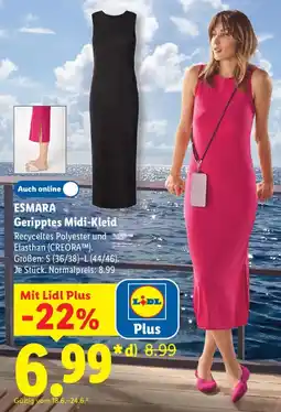 Lidl ESMARA Geripptes Midi-Kleid Angebot