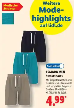 Lidl ESMARA MEN Sweatshorts Angebot