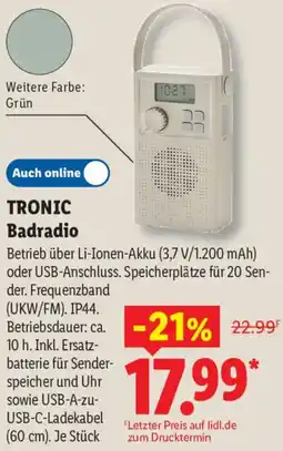 Lidl TRONIC Badradio Angebot