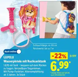 Lidl LUPILU Wasserpistole mit Rucksacktank Angebot