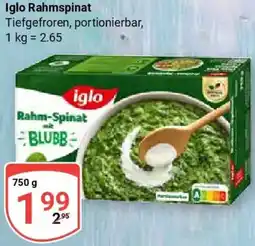 Globus Iglo Rahmspinat Angebot