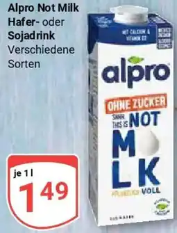 Globus Alpro Not Milk Hafer oder Sojadrink Angebot