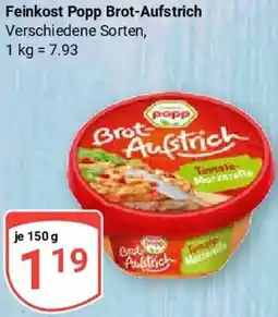 Globus Feinkost Popp Brot-Aufstrich Angebot