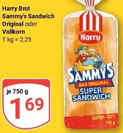 Globus Harry Brot Sammy's Sandwich Original oder Vollkorn Angebot