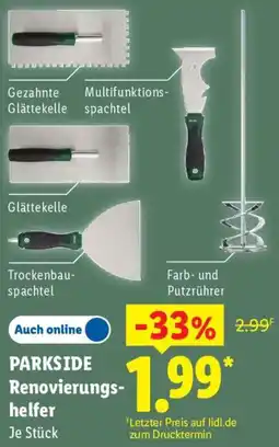 Lidl PARKSIDE Renovierungshelfer Angebot