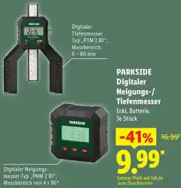 Lidl PARKSIDE Digitaler Neigungs-/ Tiefenmesser Angebot