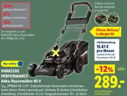 Lidl PARKSIDE PERFORMANCE Akku-Rasenmäher 40 V Angebot