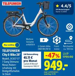 Lidl TELEFUNKEN City E-Bike 28" Angebot