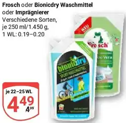 Globus Frosch oder Bionicdry Waschmittel oder Imprägnierer Angebot