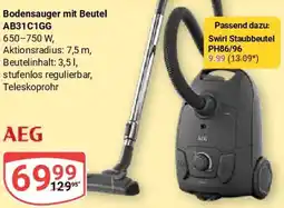 Globus AEG Bodensauger mit Beutel AB31C1GG Angebot
