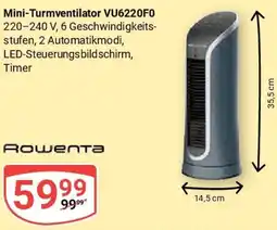 Globus Rowenta Mini-Turmventilator VU6220F0 Angebot