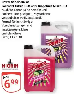 Globus NIGRIN Power Scheibenklar Lavendel-Citrus-Duft oder Grapefruit-Minze-Duf Angebot