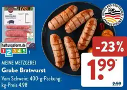 Aldi Süd MEINE METZGEREI Grobe Bratwurst Angebot