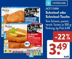 Aldi Süd JACK'S FARM Schnitzel oder Schnitzel-Tasche Angebot