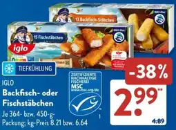Aldi Süd IGLO Backfisch- oder Fischstäbchen Angebot
