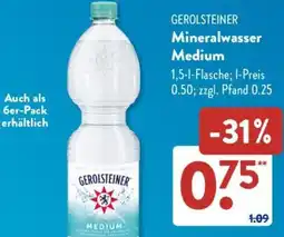 Aldi Süd GEROLSTEINER Mineralwasser Medium Angebot