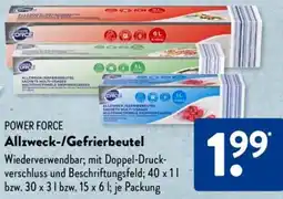 Aldi Süd POWER FORCE Allzweck-/Gefrierbeutel Angebot