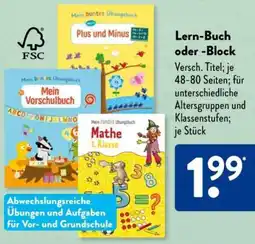 Aldi Süd Lern-Buch oder Block Angebot
