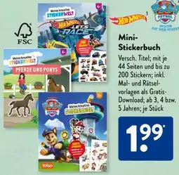 Aldi Süd Mini Stickerbuch Angebot