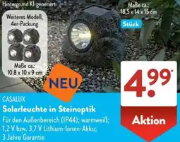 Aldi Süd CASALUX Solarleuchte in Steinoptik Angebot