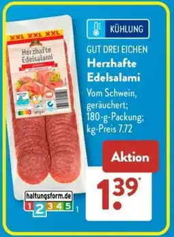 Aldi Süd GUT DREI EICHEN Herzhafte Edelsalami Angebot