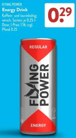 Aldi Süd FLYING POWER Energy Drink Angebot