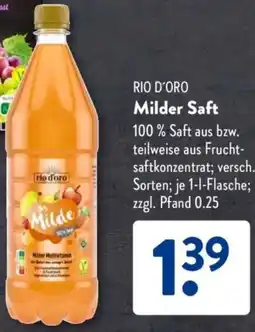 Aldi Süd RIO D'ORO Milder Saft Angebot
